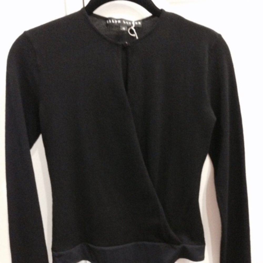 Ralph Lauren Black Cashmere Bodysuit XS